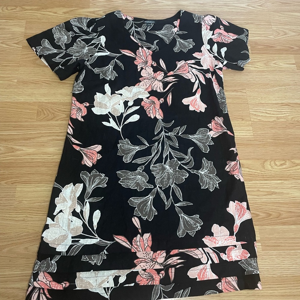 Nicole Miller Black Floral Dress